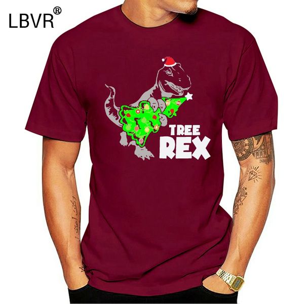 

customized t-rex xmas tree - santa claus dinosaur tshirt for men basic solid comical t shirts 2019 big size 3xl 4xl 5xl