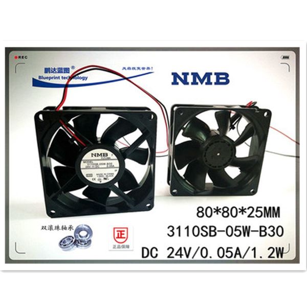 

fans & coolings original nmb 3110sb-05w-b30 two ball bearing 8cm 80mm 8025 80*80*25mm cooling fan 24v 0.05a variable frequency