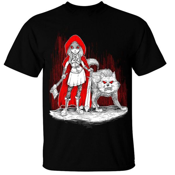 

dark red riding hood t-shirt mens зла gothic wolf homme customized tee shirt