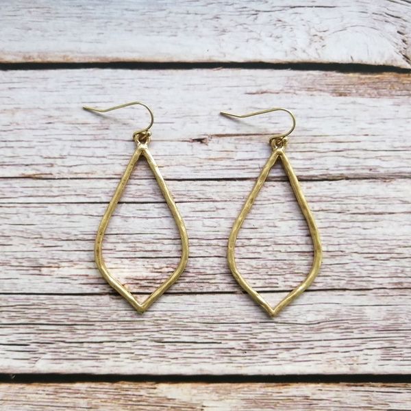 

dangle & chandelier zwpon hammered gold teardrop earrings for women vintage statement jewelry wholesale, Silver