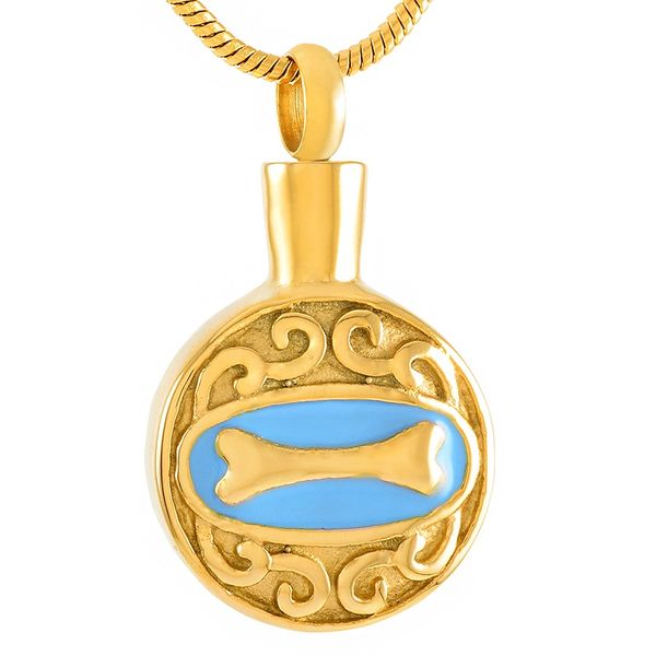 

chains stainless steel round bone cremation memorial pendant for ashes urn necklace keepsake women men jewelry ijd9517, Silver