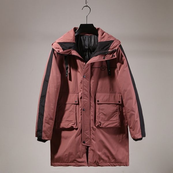 

to wear a simple odm design factory tail winter thickened warm medium and long hooded windbreake kg-105, Black