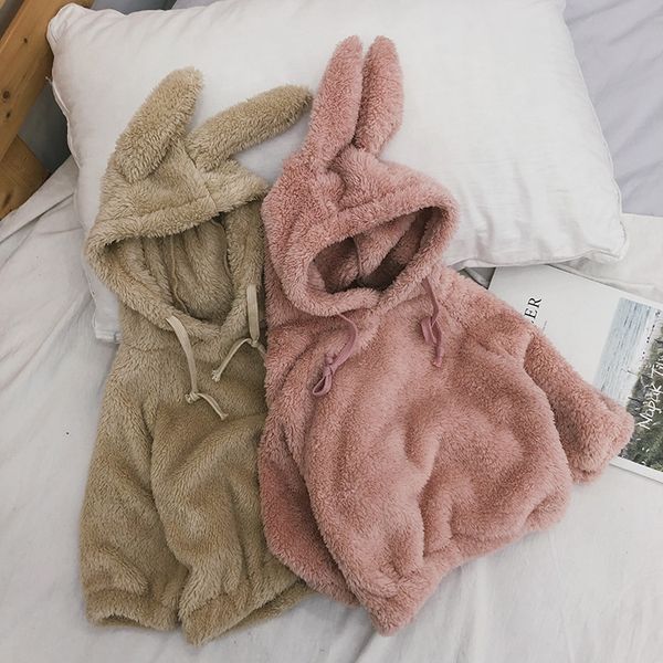 

winter autumn baby girls flannel hooded sweatshirt cartoon ear hooded casual baby girls hoody infant toddler clothes, Black