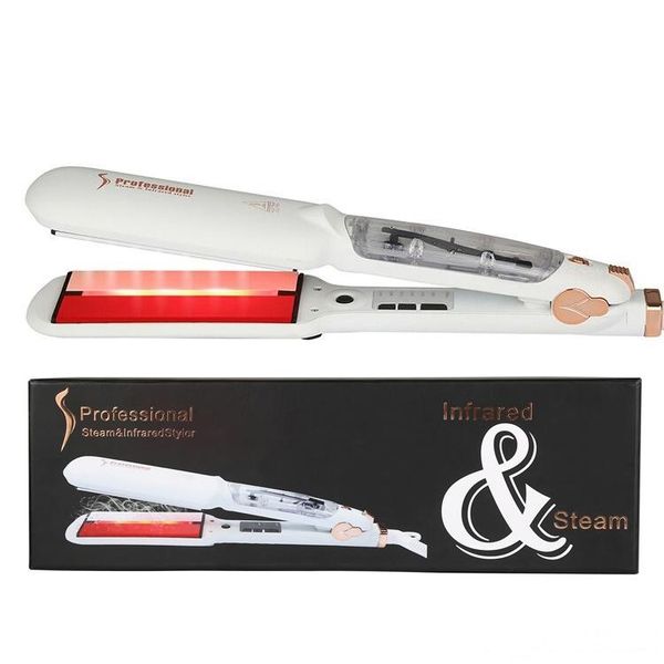 

professional steam hair straightener ceramic vapor infrared heating flat iron steampod salon 2 inch big size straighter iron quality