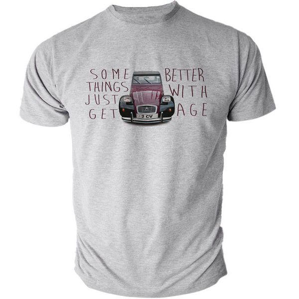 

clothing casual short sleeve summer france car 2cv charlston nostalgia retro deux chevaux car grey t-shirt ideal gift tee shirt