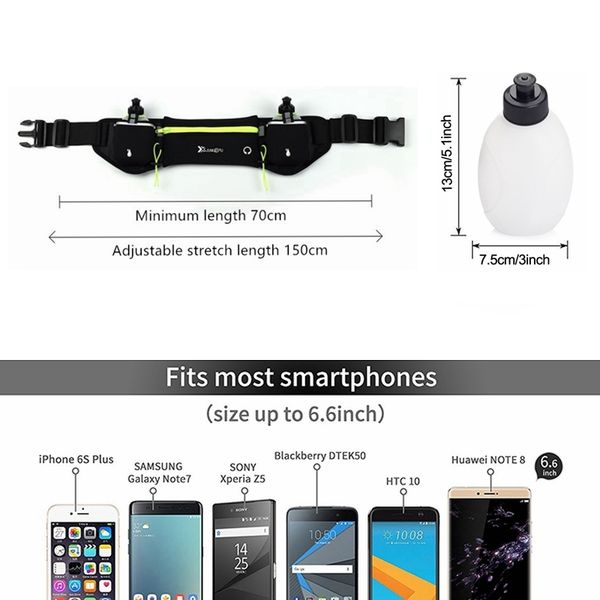 

2020running waist bag marathon running bag men women outdoor riding fitness with water bottle waterproof phone sport belt waist bags