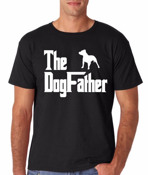 

new 2019 summer casual t-shirt printing short-sleeved print letters the dogfather pitbull funny pet tee gift ideas t shirt