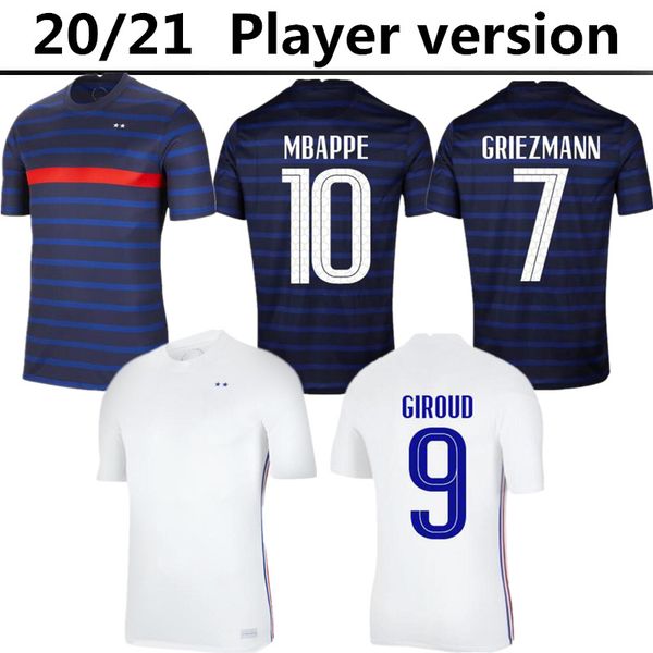 

player version 20 21 france soccer jersey national team pavard varane french 2020 2021 mens football uniform player shirt camiseta de futbol, Black;yellow