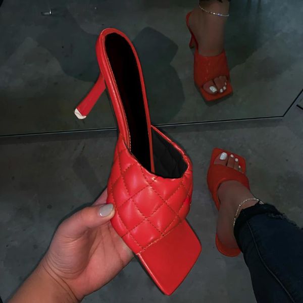 

fashion women thin high heels slip-on casual sandals ladies square toe women summer gladiator sandals solid outdoor slippers d30, Black