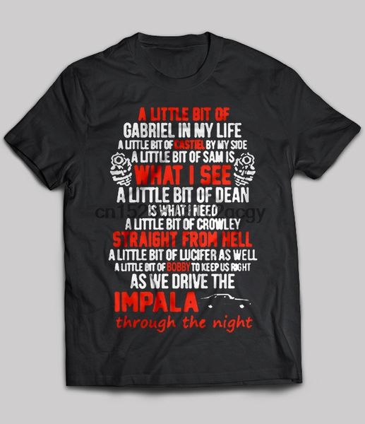 

brand a little bit of gabriel in my life-a little bit of castiel by my side t-shirt 2019 men short sleeve t-shirt