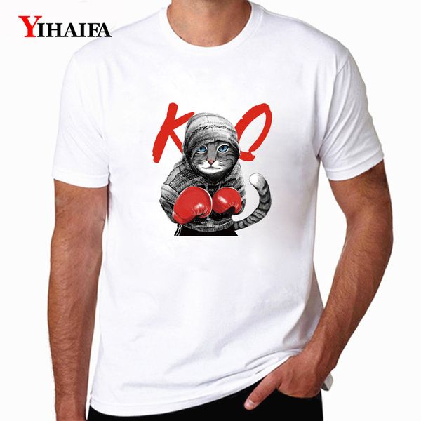

yihaifa new hipster men t-shirt harajuku funny cat graphics tees short sleeve casual mens t shirts streetwear tee