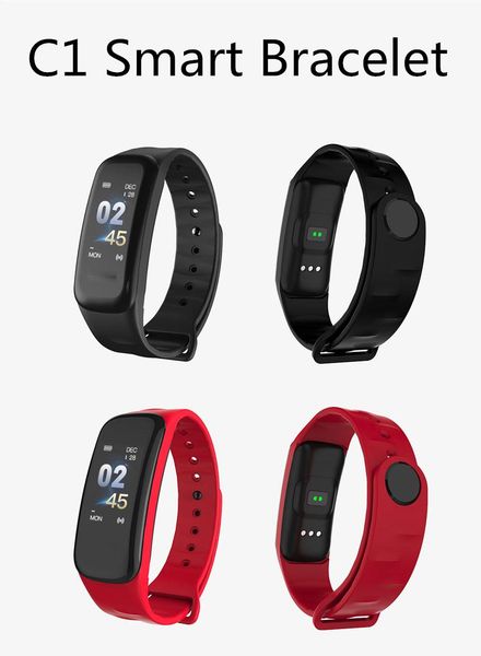 

new c1 smart band fitness tracker sport monitor smart bracelet ip67 waterproof sedentary remind wristband 6 colors strap