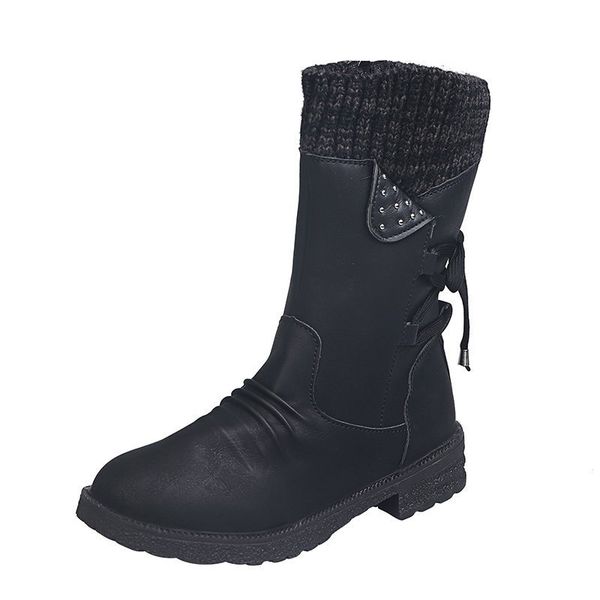 

2020 women's boots autumn and winter new women's cotton shoes fashion low-cut boots, Black