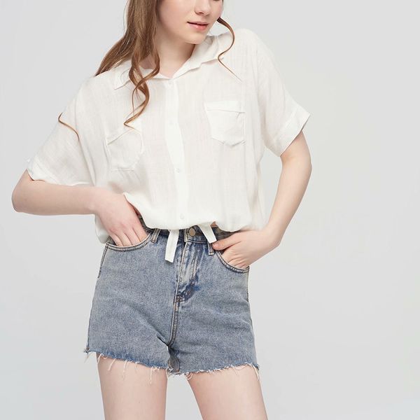 

women's blouses & shirts white chiffon blouse women short sleeve 2021 summer transparent thin office blusas feminina solid workwear plu