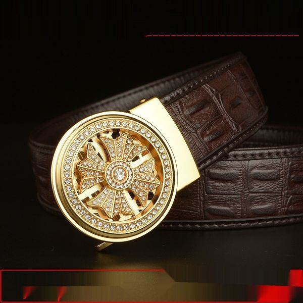 

genuine diamond with diamond-embedded automaticbusiness soft men's genuine cowhide diamond with diamond-embedded automaticbusiness belt, Black;brown