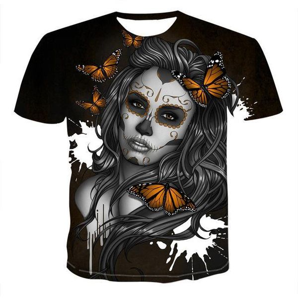 

skull skeleton punk gun vintage gothic 3d print shirts plus size hentai kawaii men clothing