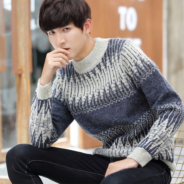 

2020 men's sweater winter turtleneck pullover christmas sweater korean fashion casual keep warm men clothing -3xl, White;black