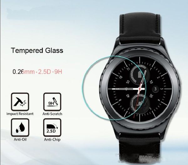 

0.26mm arc edge tempered glass for samsung gear s2 s3 gear 2 3 2.5d 9h watch protector film screen protector film
