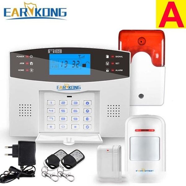 

heap system kits home security gsm system wired & wireless 433mhz detector alarm english russian spanish french italian voice sensor al