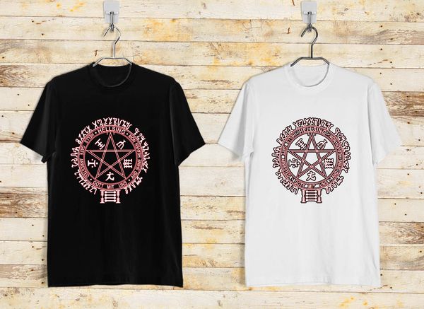 

hellsing alucard horror logo men's black white t-shirt size s-3xl popular tee shirt