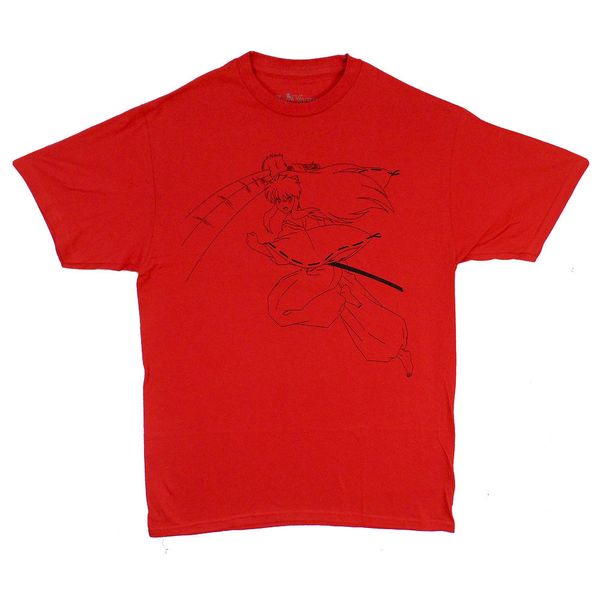 

new brand-clothing t shirts inuyasha classic animated leaping attack outline licensed t shirt t shirts