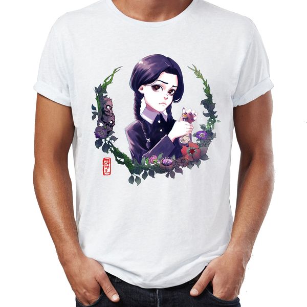 

men's t shirt wednesday addams watercolor artsy awesome artwork printed tee