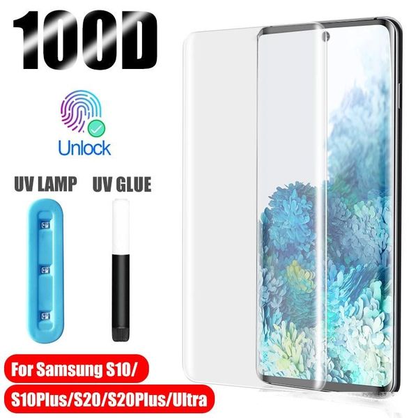 

uv tempered glass for samsung galaxy s10 s20 s8 s9 plus ultra full liquid phone screen protector for samsung note 10 9 20 plus glass