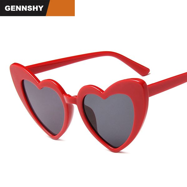 

peach heart sunglasses women men big lovely heart sunglasses metal hinge candy colors red frame party eyeglasses uv400, White;black