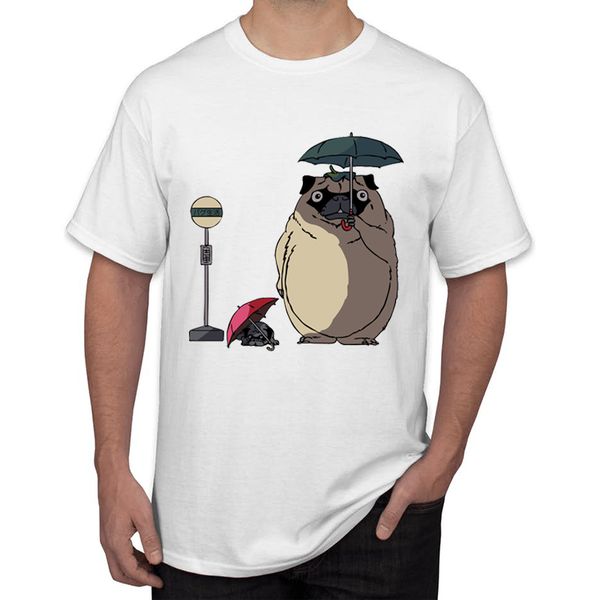 

teehub hipster pug totoro print men t-shirt fashion sloth totoro design short sleeve o-neck tee