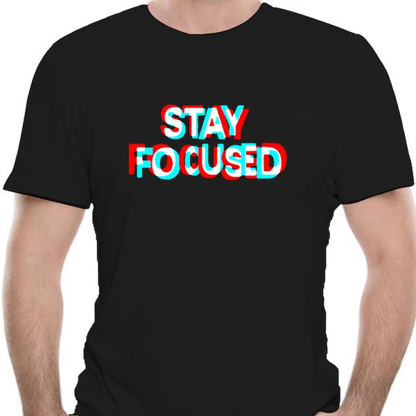 

2019 summer short sleeves cotton stay focused cool trippy tee black cotton t shirt s-3xlcotton t shirt 8913a