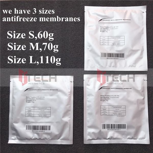 

3 sizes antie membrane cryolipolysis pad anti-ing membranes for cryothrapy cryolipolysis treatment ship