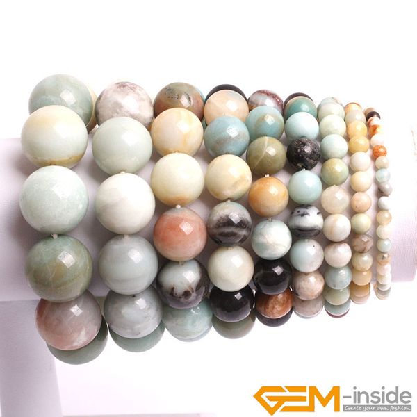 

mixed color amazonite stone beads bracelet natural stone beads bracelet diy jewelry for woman for gift ing, Golden;silver
