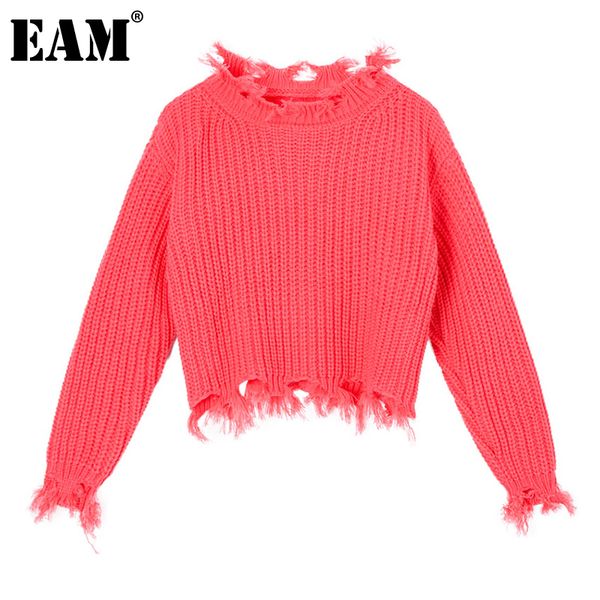 

eam] black tassels big size knitting sweater loose round neck long sleeve women pullovers new fashion autumn winter 2020 1z546, White;black
