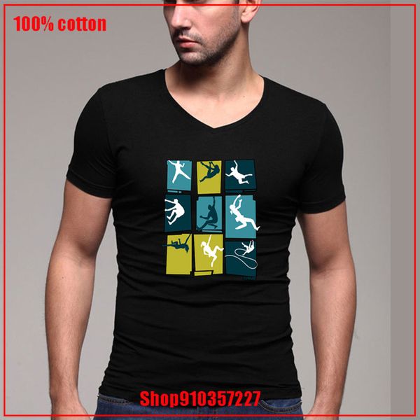 

2020 new coming vintage soft cotton team t-shirts the crew climbing cozy and breathable v-neck personalized short sleeves