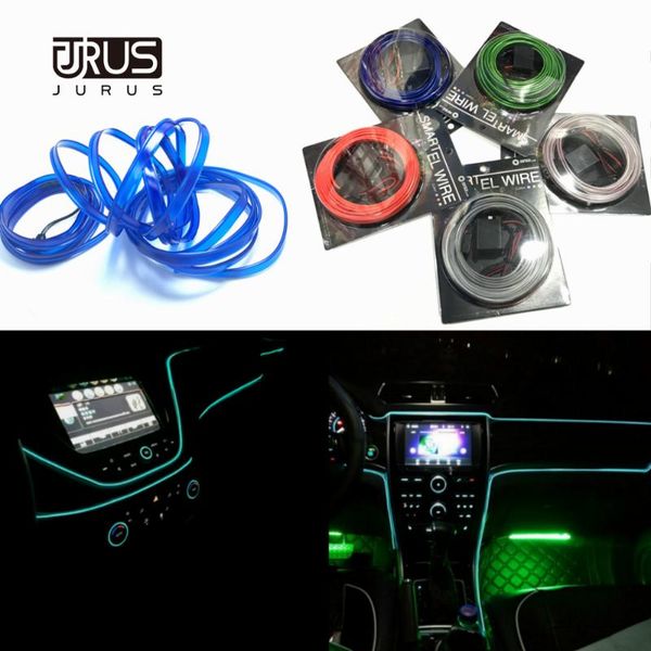 

jurus 10pcs car styling ambient light car interior lighting accessories for auto led strip lamp 12v inverter rope tube line lmap