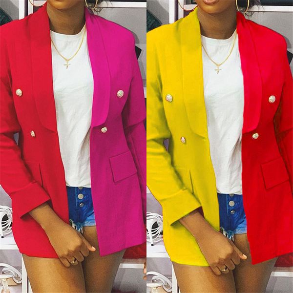 

women blazers slim lapel neck long sleeve single breasted blazer casual patchwork spring autumn femme clothing, White;black