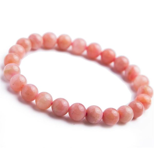 

wholesale genuine pink natural stone bracelets women femme stretch healing crystal round bead natural opal bracelet, Black