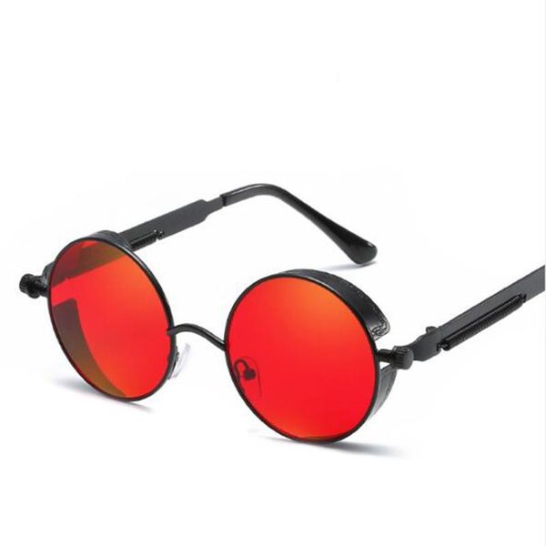 

2020 steampunk sunglasses metal sunglass round frame vintage retro goggles classic fashion glasses cosplay punk goggles, White;black