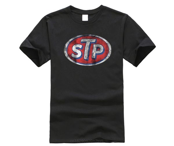 

stp logo men's t-shirt distressed style auto racing motor shirt