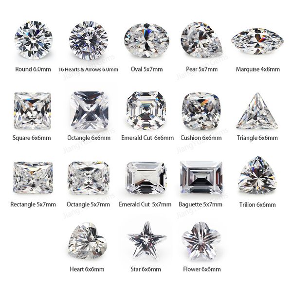 

other 18 different shape 5a cz white cubic zircoia stone set