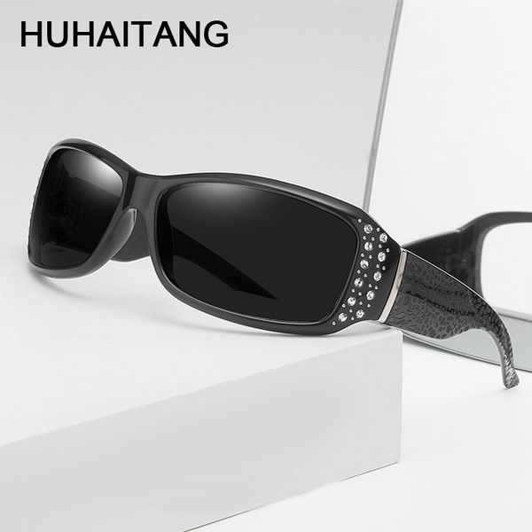 

huhaitang luxury polarized sunglasses women diamond vintage classic sun glasses womens brand glyph outdoor sunglass ladies, White;black
