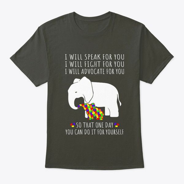 

i will speak for autism elephant tee t-shirt new brand-clothing hip-hop simple splicing tee shirt 3d printed t-shirtsÂ