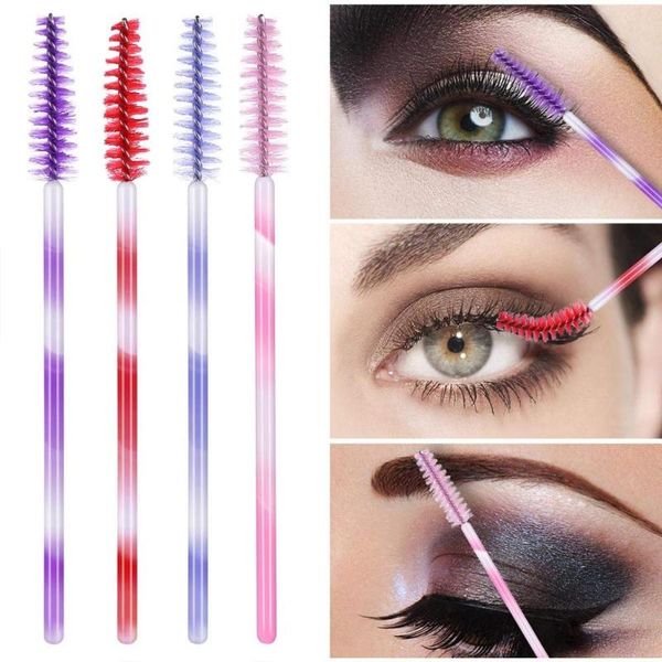 

500pcs eyelash extension disposable eyebrow brush mascara wand applicator spoolers colorful eye lashes cosmetic brushes set