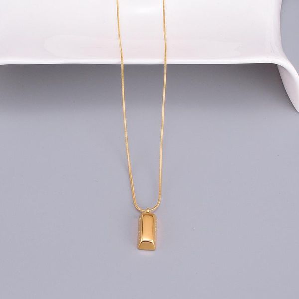 

pendant necklaces fashion stainless steel gold square necklace for women snake bone chain trendy selling jewelry gifts, Silver