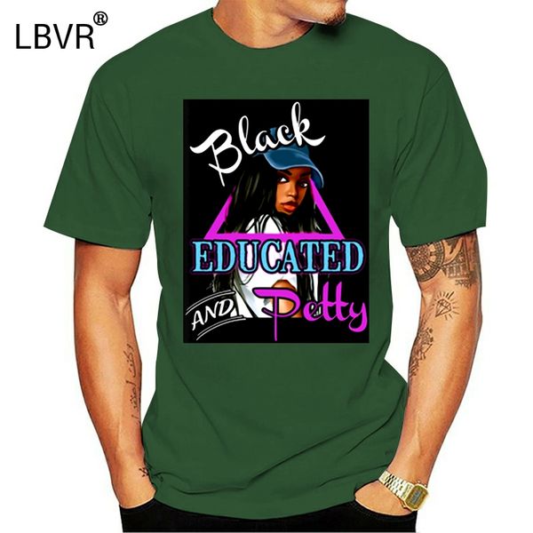 

men t shirt black educated and petty -black woman women t-shirt