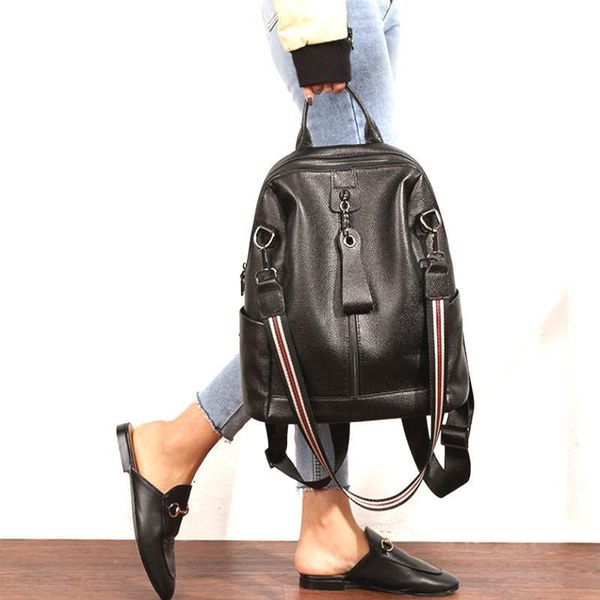 

h26 nalandu fashion backpack 2020 new leather handbag korean harajuku joker backpack soft leather large capacity bag