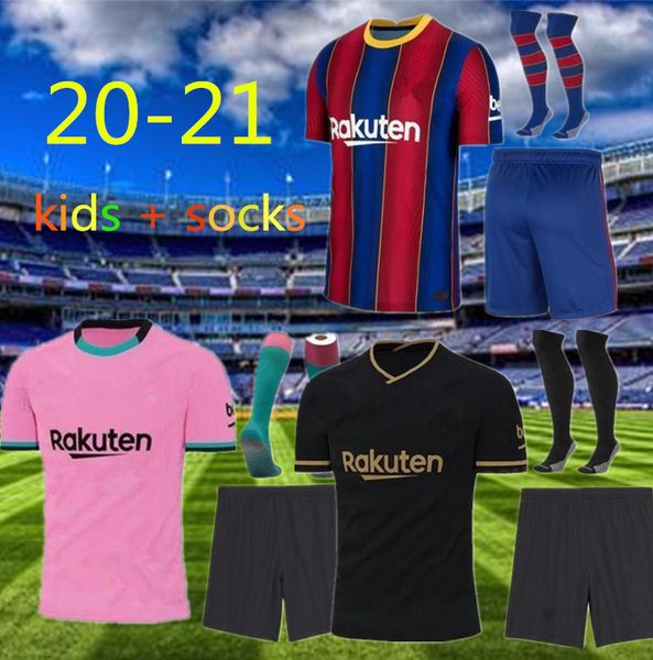 

kids+ sock 2021 basse messi barcelona maillots de football shirt soccer jersey a. iniesta griezmann f. de jong suarez dembele coutinho malc, Black;yellow