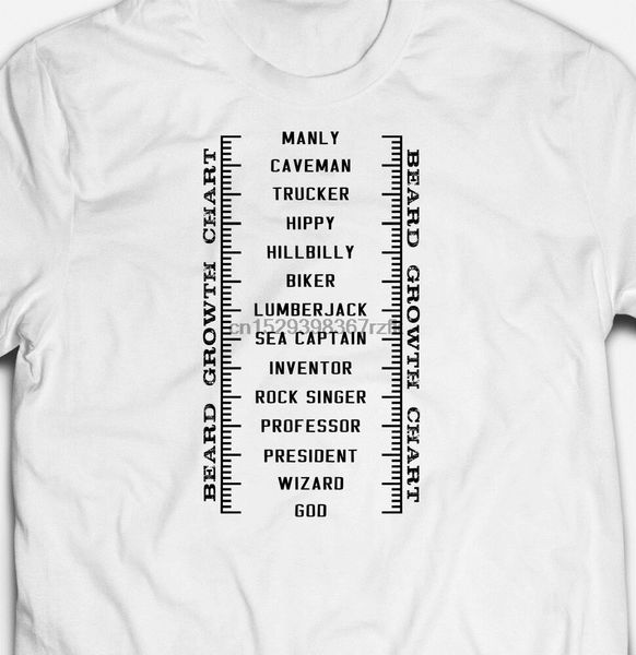 

funny measure manly beard ruler chart mens-fit 100% cotton t-shirt tee shirt