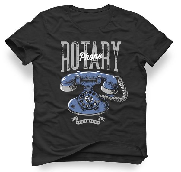 

rotary telephone vintage youtuber slogan tf black t shirt retail quality print men t shirt