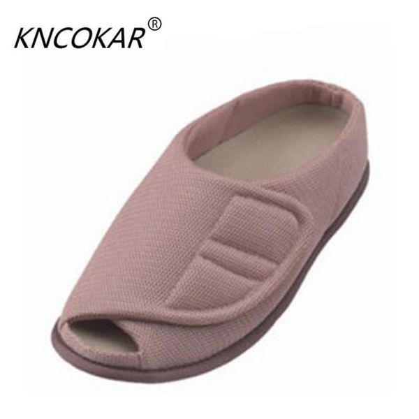 

fully open mouth of the elderly people's big feet bone puffy multi-functional health care shoes home convenient and comfortable, Black